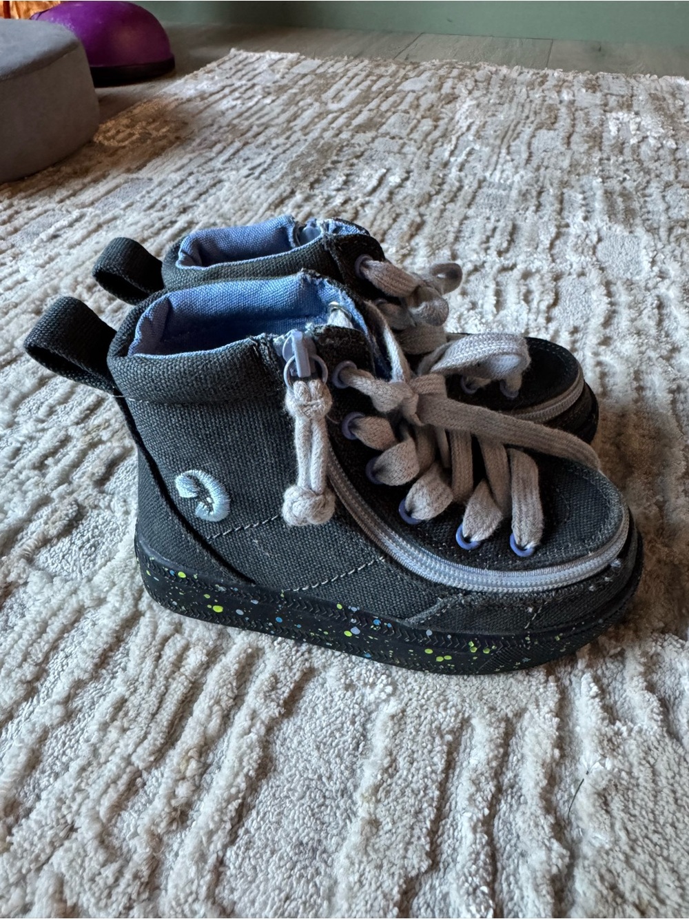 CHARCOAL/BLUE SPECKLE BILLY CLASSIC LACE HIGH TOPS little kids 7